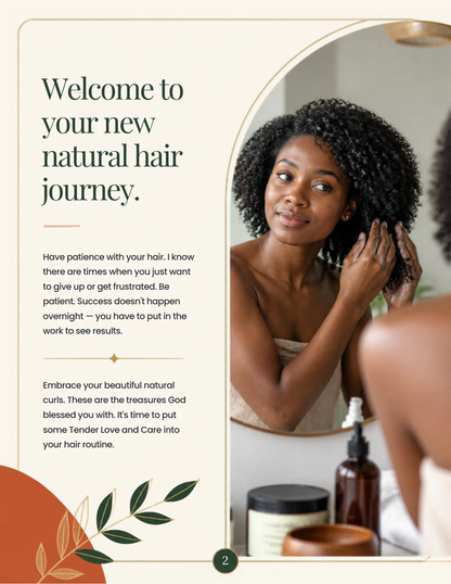 Inside the eBook: welcome page on starting your natural hair journey