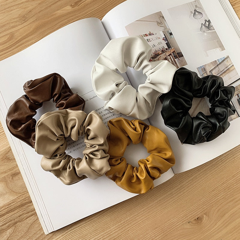 Leather natural hair ties